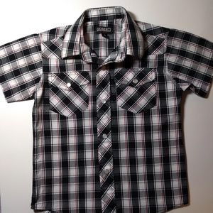 Boys Short Sleeved Plaid Shirt